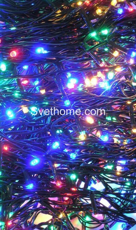 Светодиодная гирлянда нить 24 v с контроллером 48 метров, цвет RGB